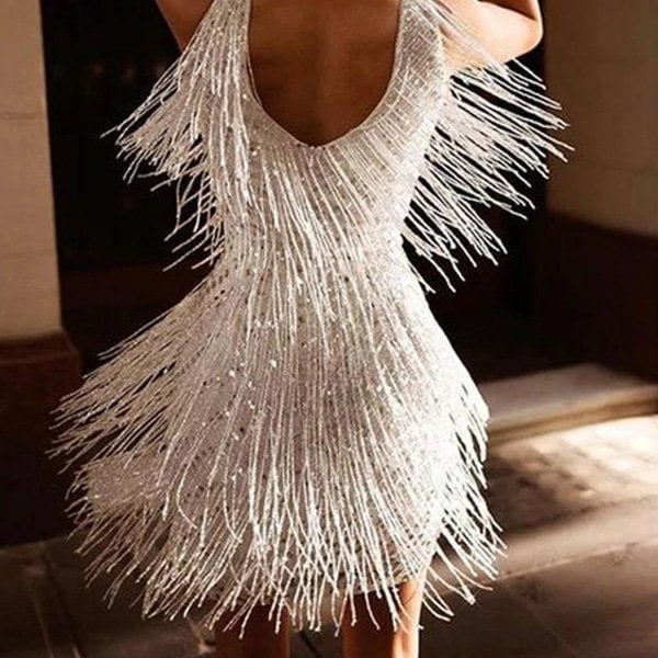 Chic and Seductive Fringe Party Dress
