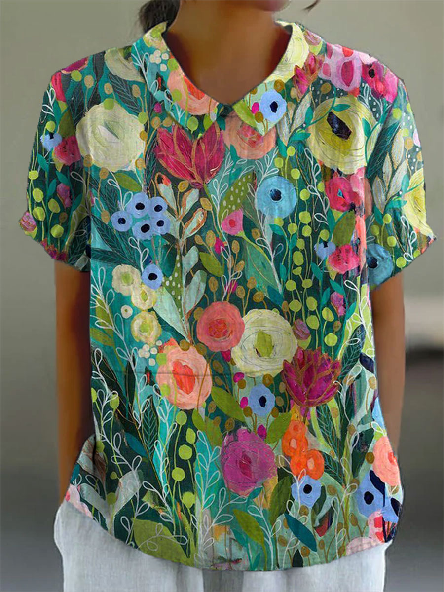 Daisy | Floral Watercolor Blouse