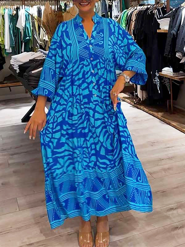 Mira | V-Neck Printed Dress (Almost sold out)