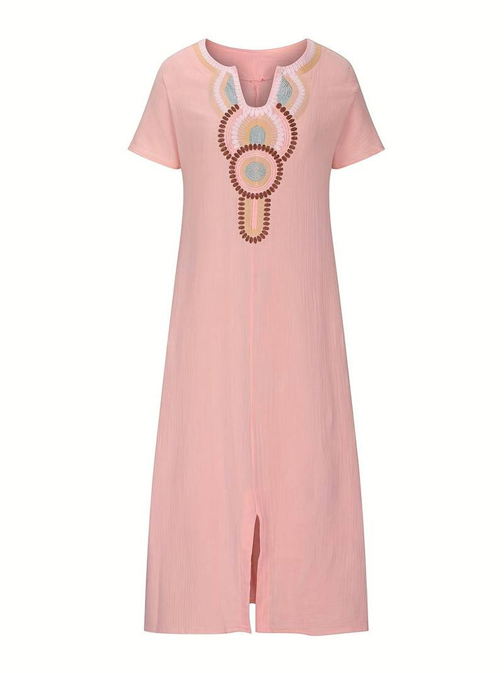 Demi™ - Boho Maxi Split Cutout Dress