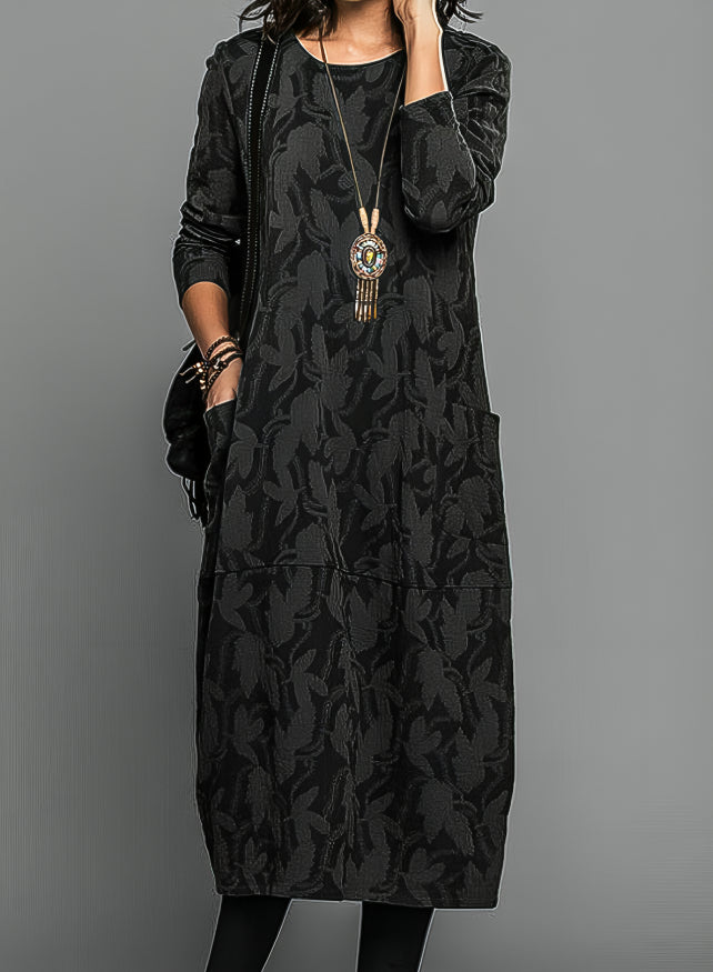 Lea - Casual Round-Neck Winter Dress