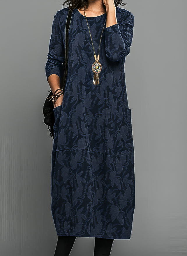 Lea - Casual Round-Neck Winter Dress