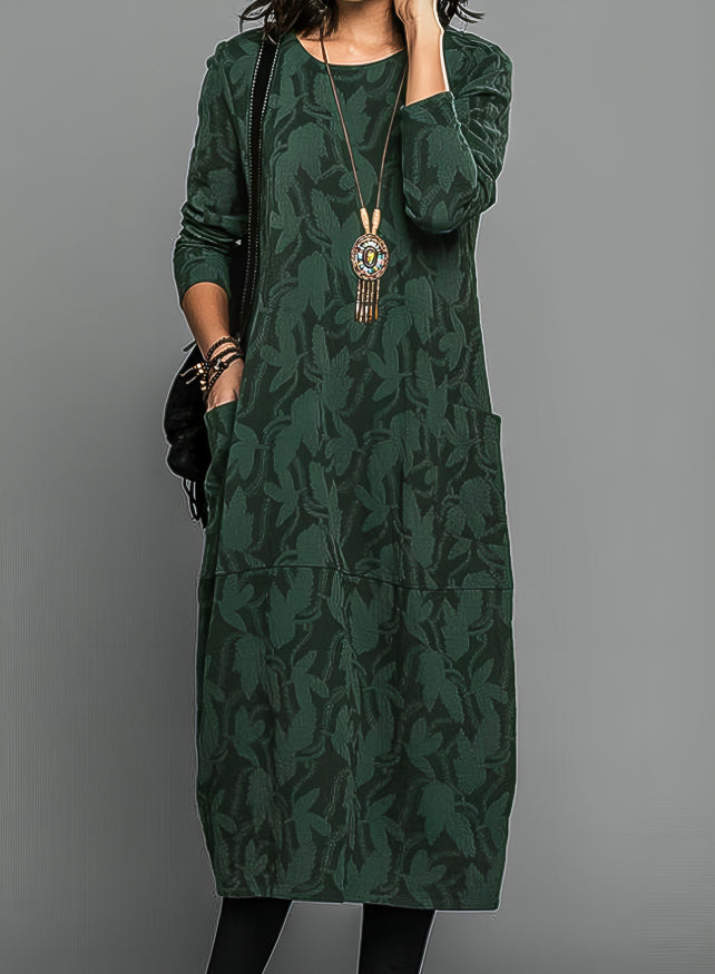 Lea - Casual Round-Neck Winter Dress