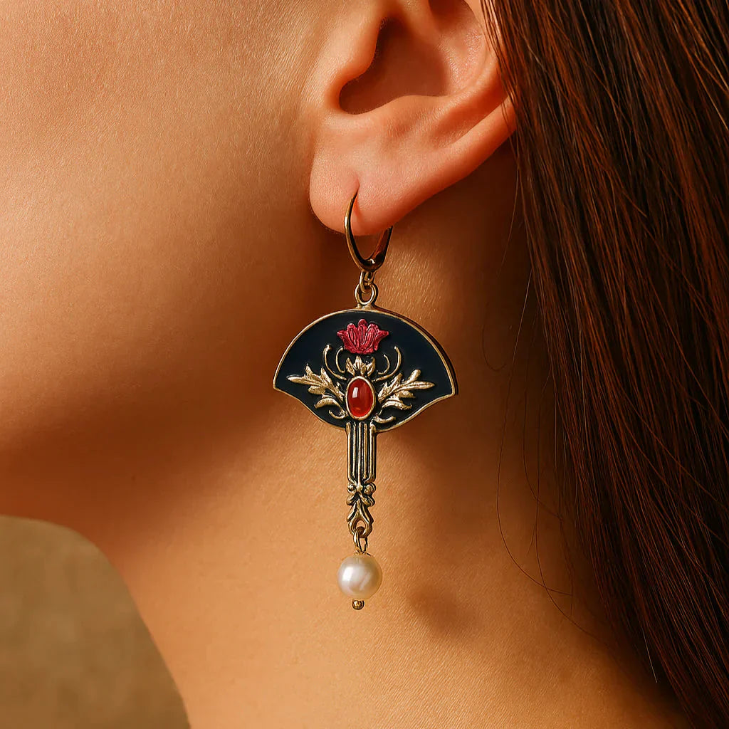 Vintage Red Bead Earrings