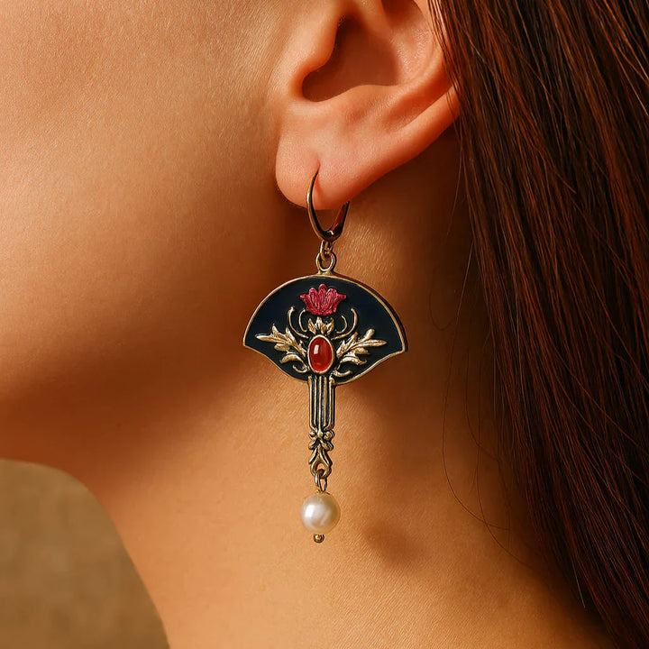 Vintage Red Bead Earrings