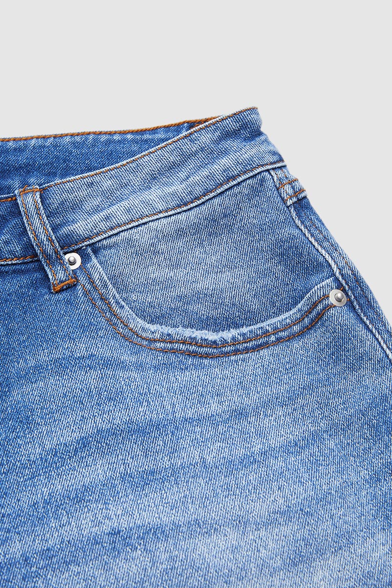 Mid-rise straight-leg jeans