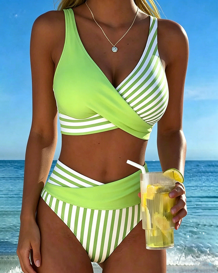 Giulia | Women's Striped V-Neck Bikini