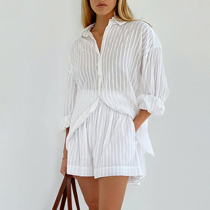 Yselia - Airy Button-Up and Shorts Set