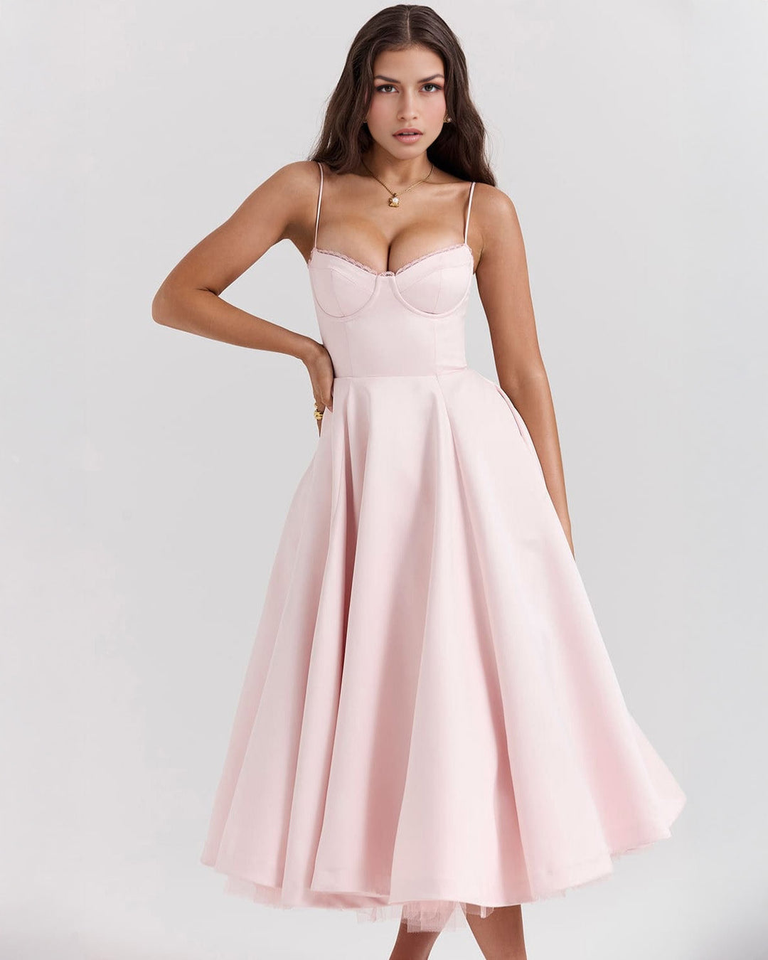 Ophira™ - Elegant Corset Midi Dress