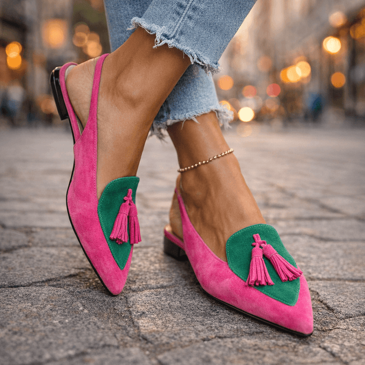 Tassel-Accented Strappy Lorena Sandals