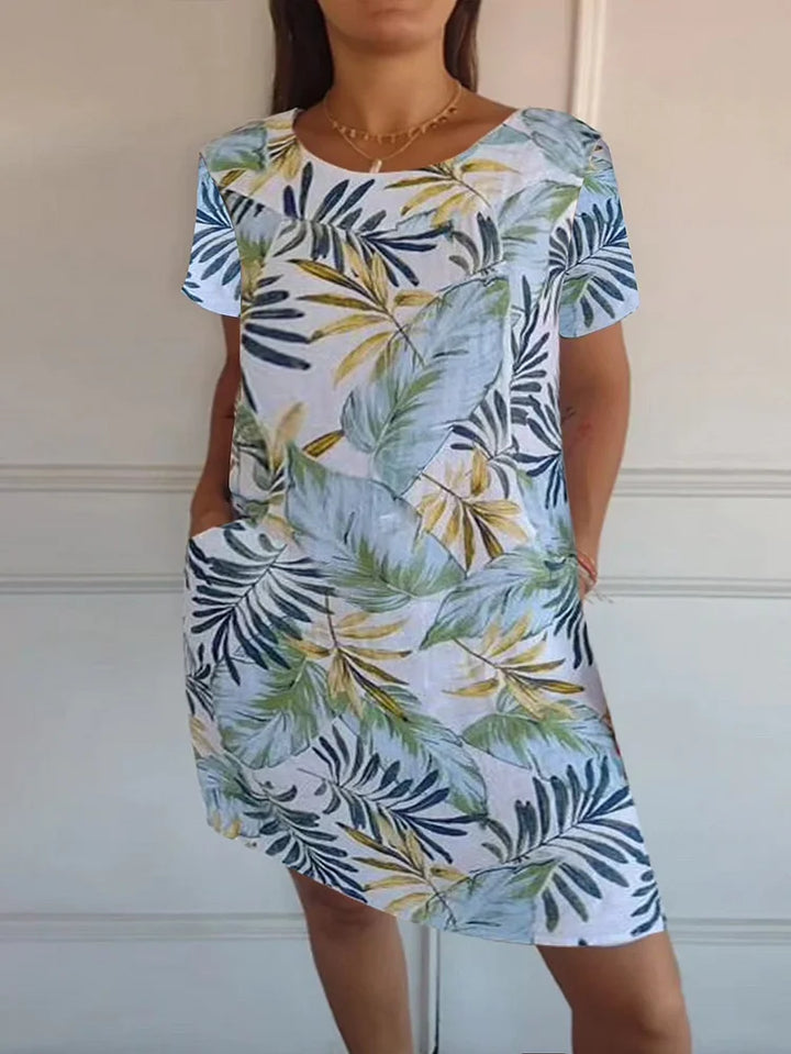 Women's Summer Dress with Pockets and Vibrant Print