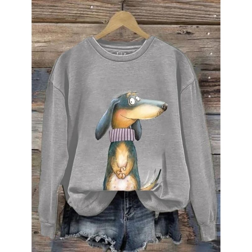 Women's sweatshirt with a round neckline and long sleeves