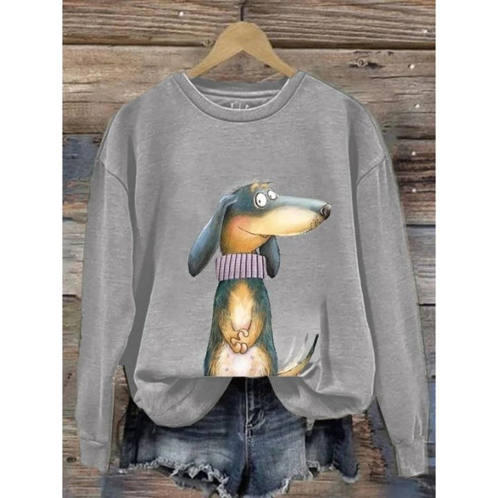 Women's sweatshirt with a round neckline and long sleeves