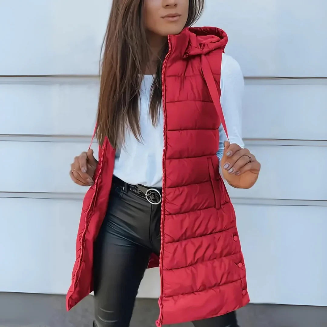 Romy™ - Casual Sleeveless Hooded Long Puffer Vest