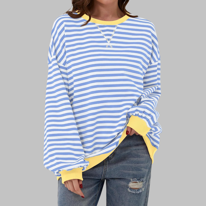 LUKA™ - Striped Long-Sleeve Crew Neck Casual Sweatshirt