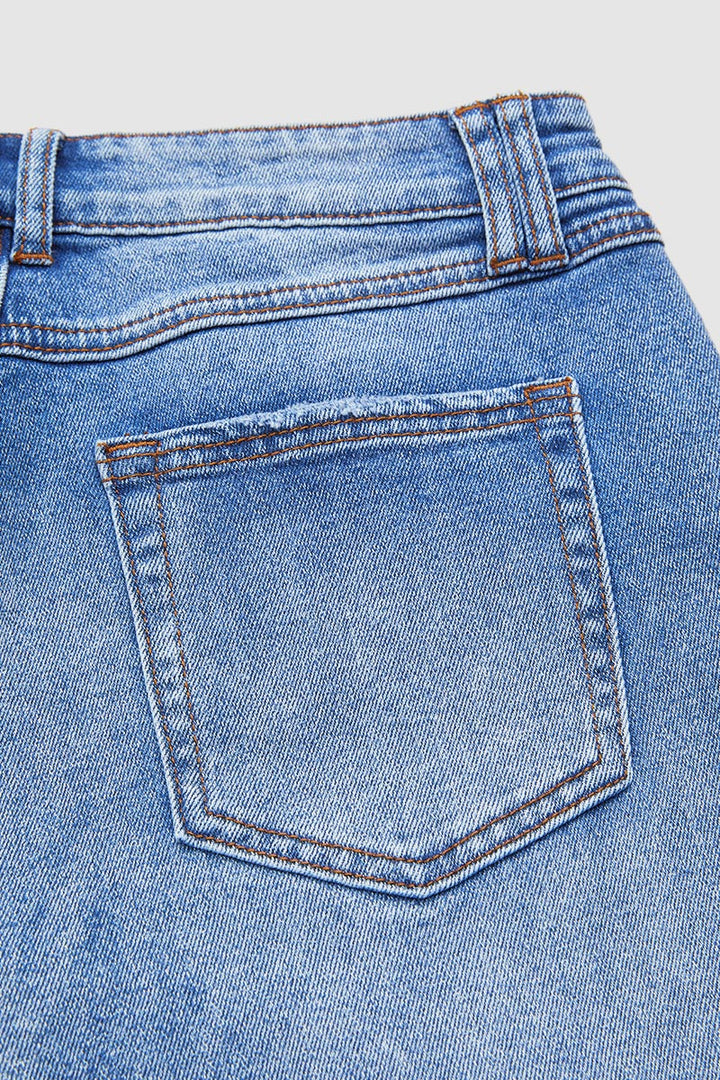 Mid-rise straight-leg jeans