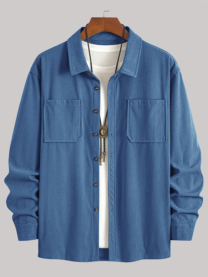 Bryce | Herren Langarm-Overshirt mit Taschen und Knöpfen