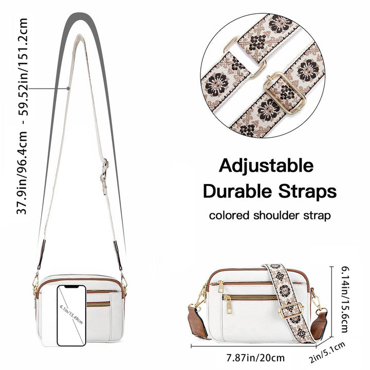 Erikka | Elegant Shoulder Bag with Patterned Adjustable Strap