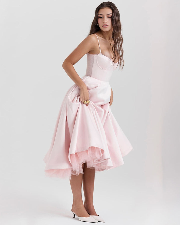 Ophira™ - Elegant Corset Midi Dress