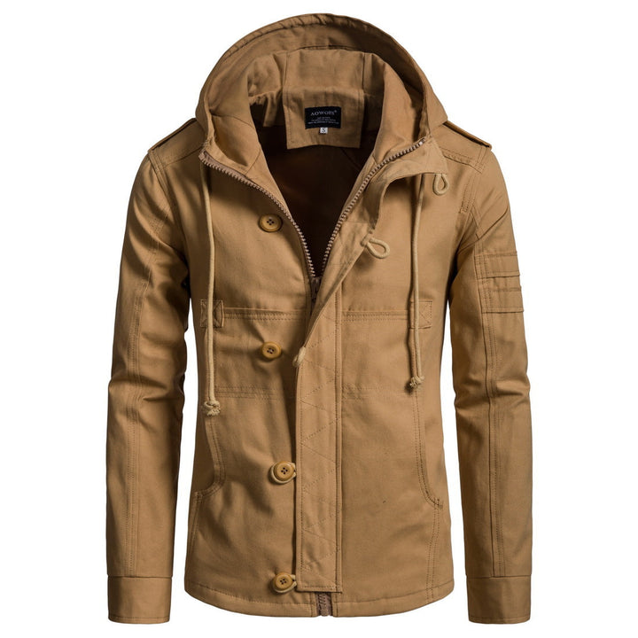 Men's hooded jacket with drawstring and pockets