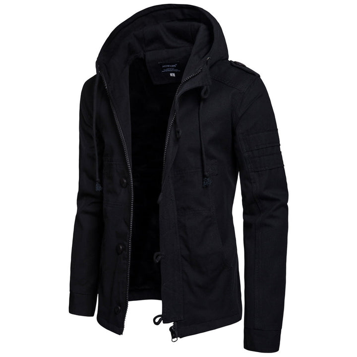Men's hooded jacket with drawstring and pockets