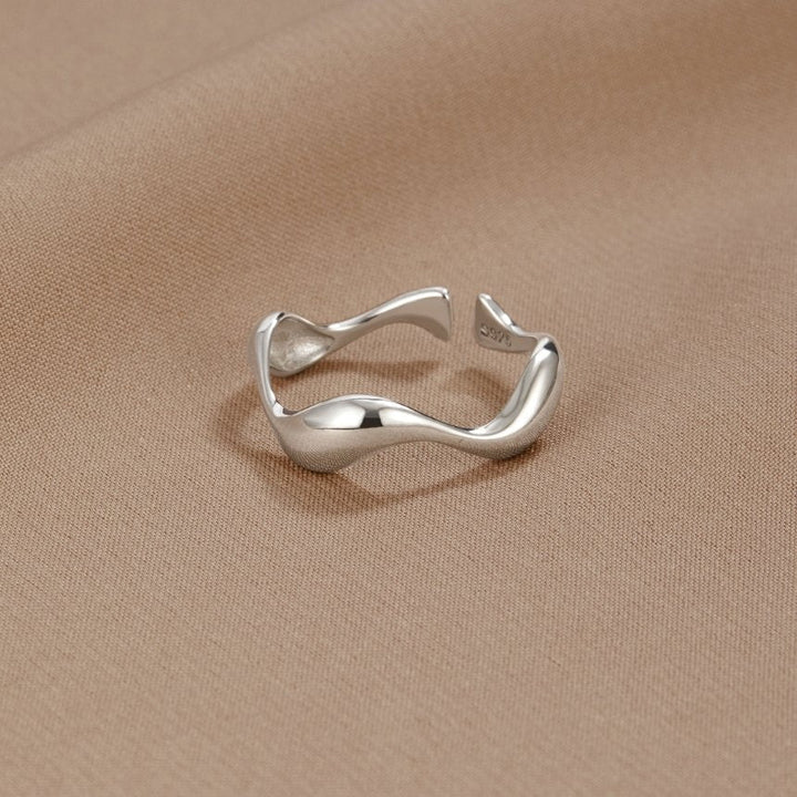 Silver wave ring