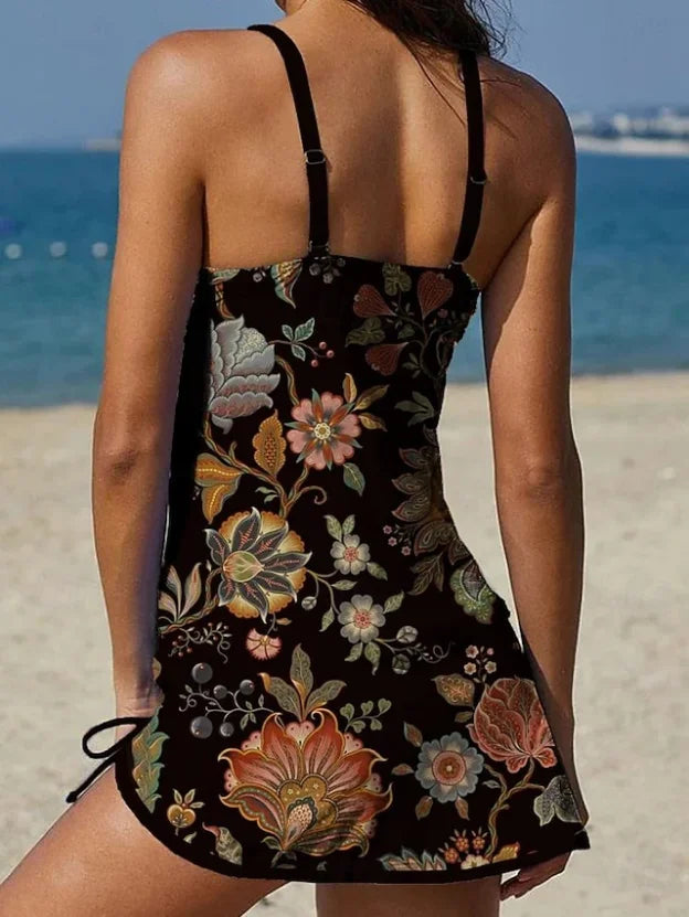 Fiesta – Graphic Floral Bikini with Shorts, Flat Tummy Effect