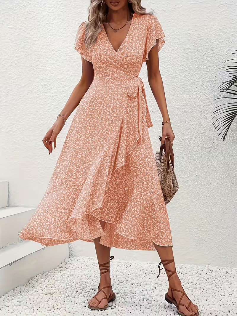 Elara | Flowing, Belly-Skimming Wrap Dress