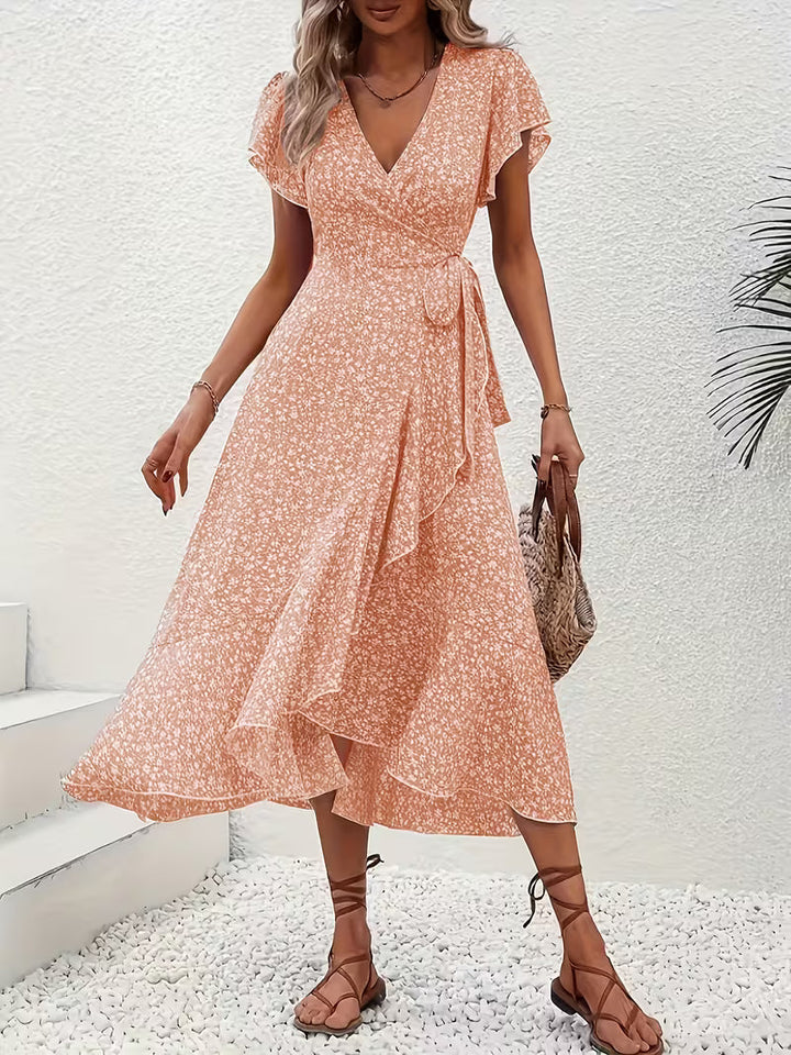 Elara | Flowing, Belly-Skimming Wrap Dress