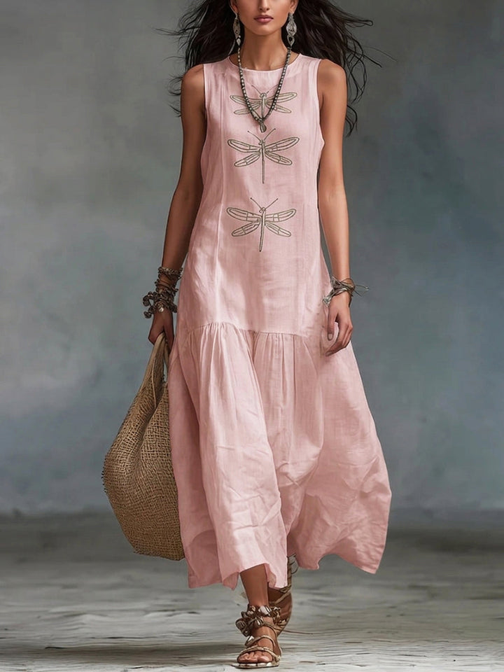 Geneva | Damen Rundhals Ärmelloses Maxikleid