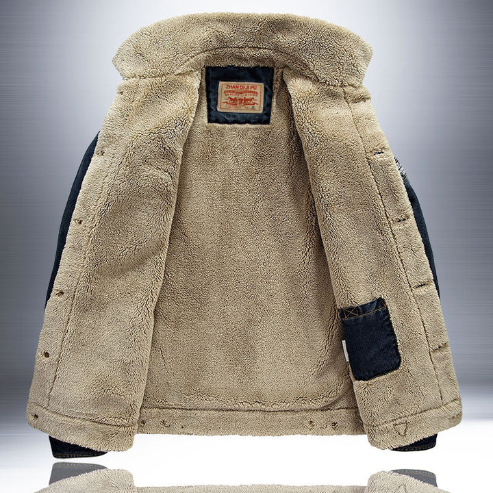 Men's jacket with buttons and side pockets