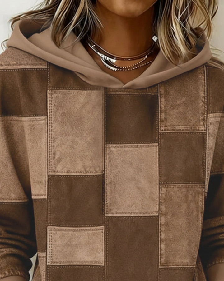 Chic Plaid Long Sleeve Hoodie
