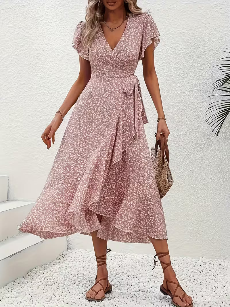 Elara | Flowing, Belly-Skimming Wrap Dress