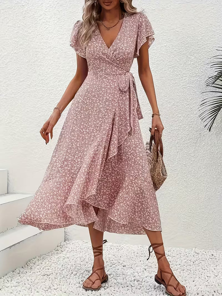 Elara | Flowing, Belly-Skimming Wrap Dress