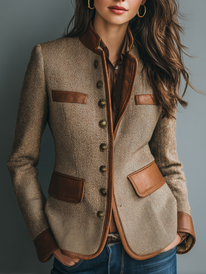 Verena™ - Vintage Jacket with Trim and Pockets