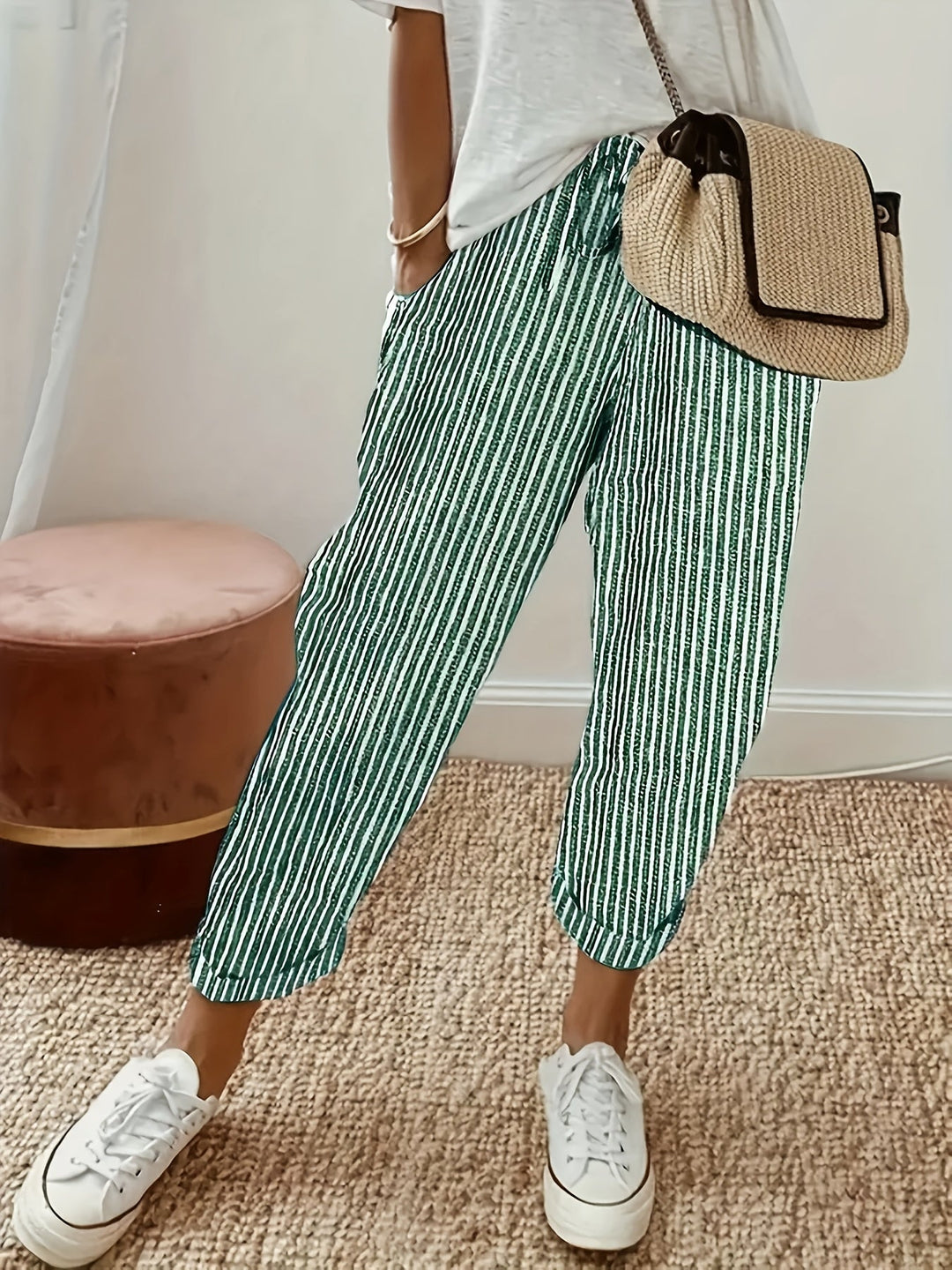 Elena™ - Striped Wide Leg Trousers