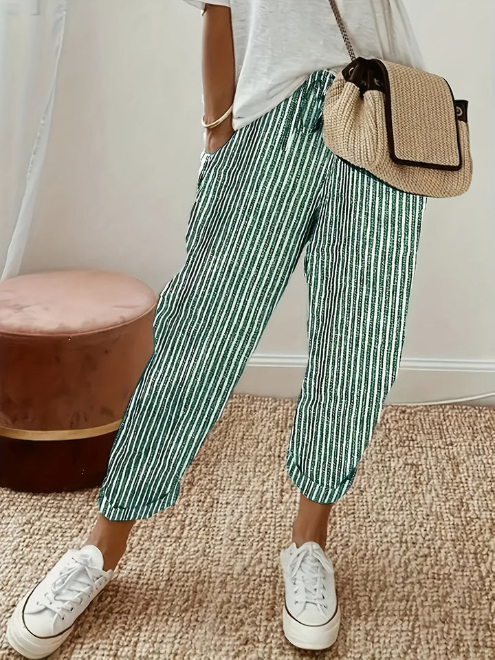 Elena™ - Striped Wide Leg Trousers