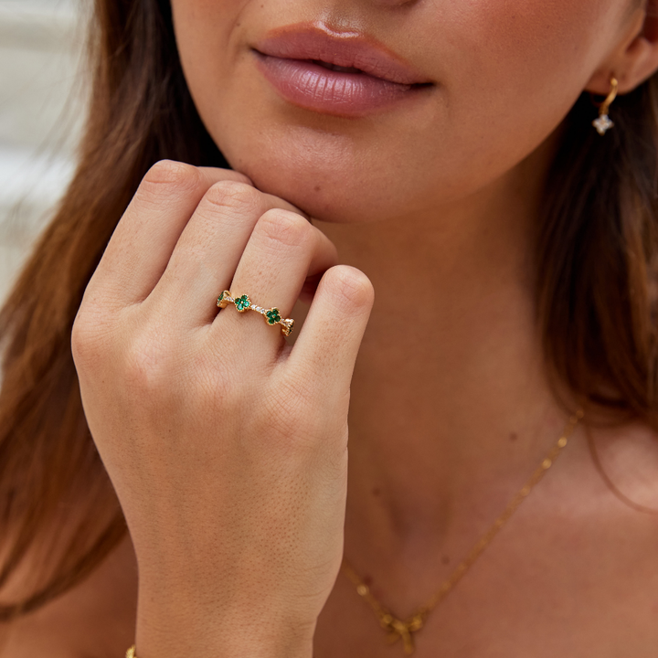 Marisol - Crystal Clover Ring