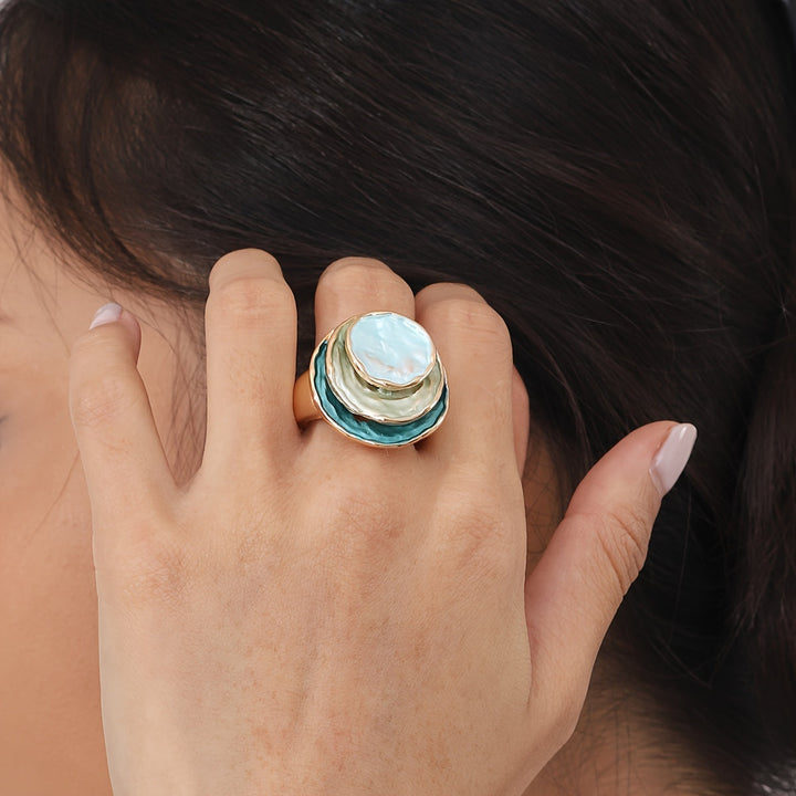 Triple Layer Boho Enamel Ring
