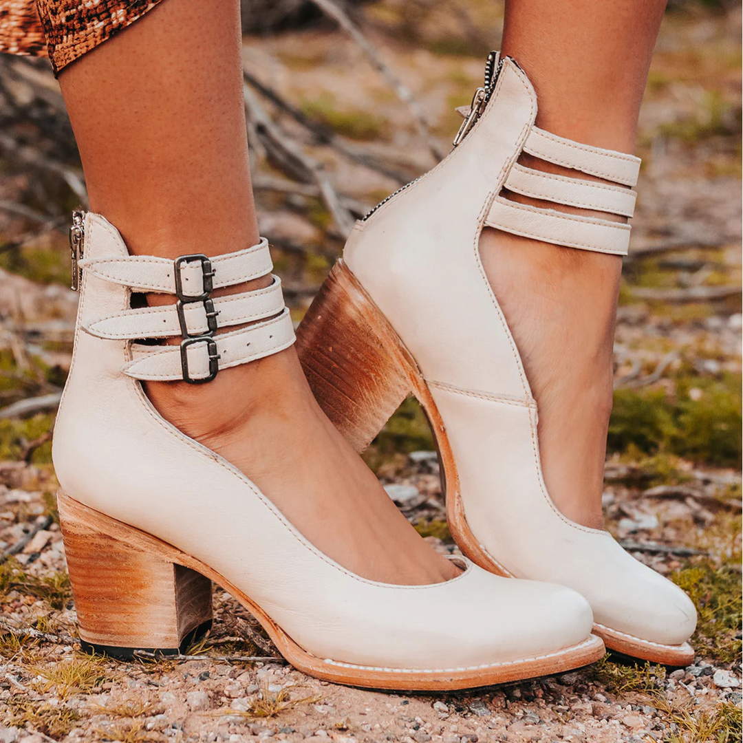 CAMILLE | Strap Pumps — comfortable block heel