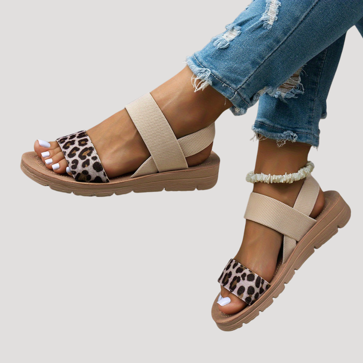 Women's Stylish Leopard Print Criss-Cross Flat Sandals for Ultimate Comfort