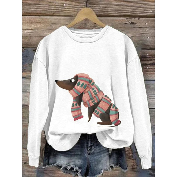 Women's sweatshirt with a round neckline and long sleeves