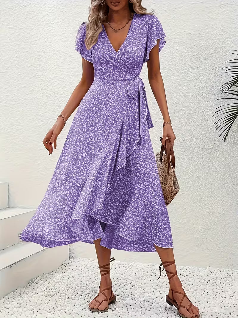 Elara | Flowing, Belly-Skimming Wrap Dress