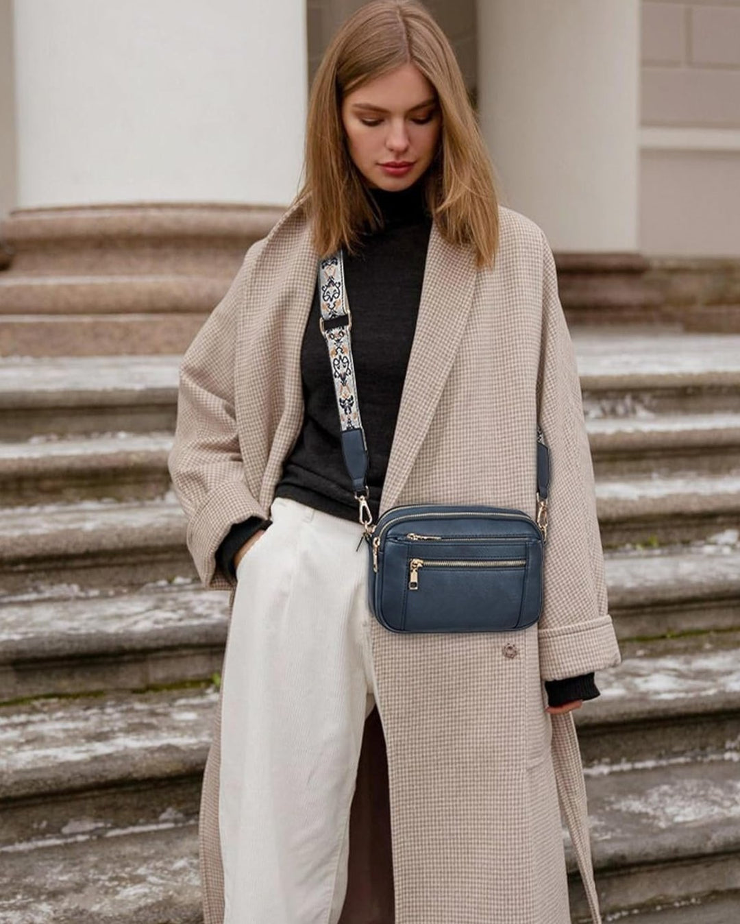 Erikka | Elegant Shoulder Bag with Patterned Adjustable Strap