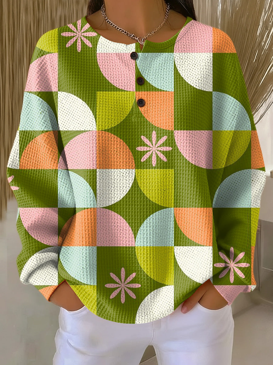 Saga | Sweater with abstract check pattern