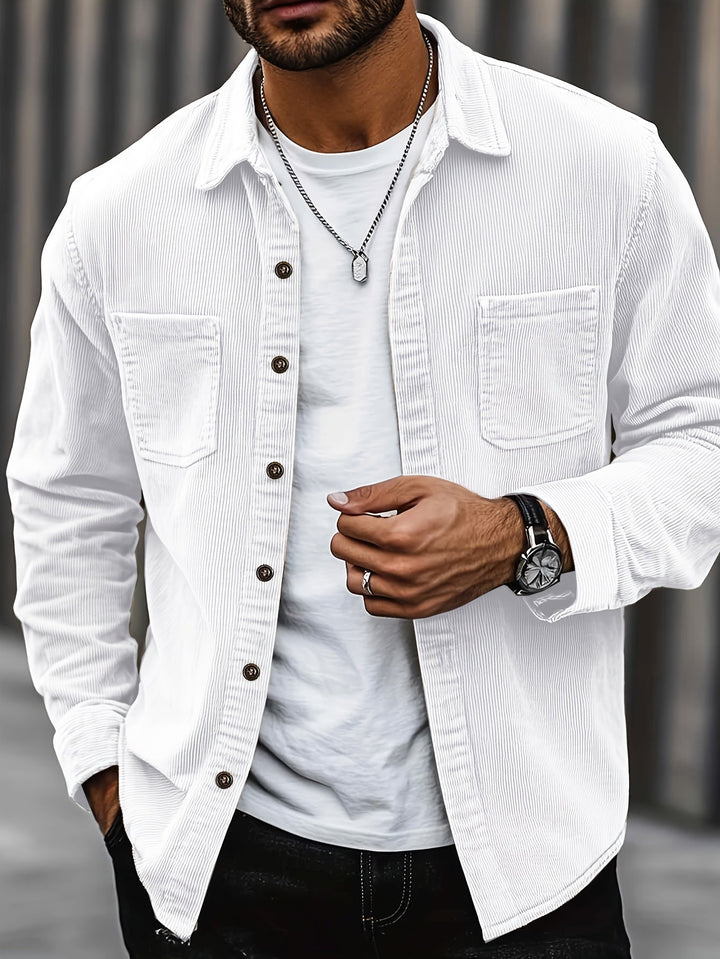 Bryce | Herren Langarm-Overshirt mit Taschen und Knöpfen