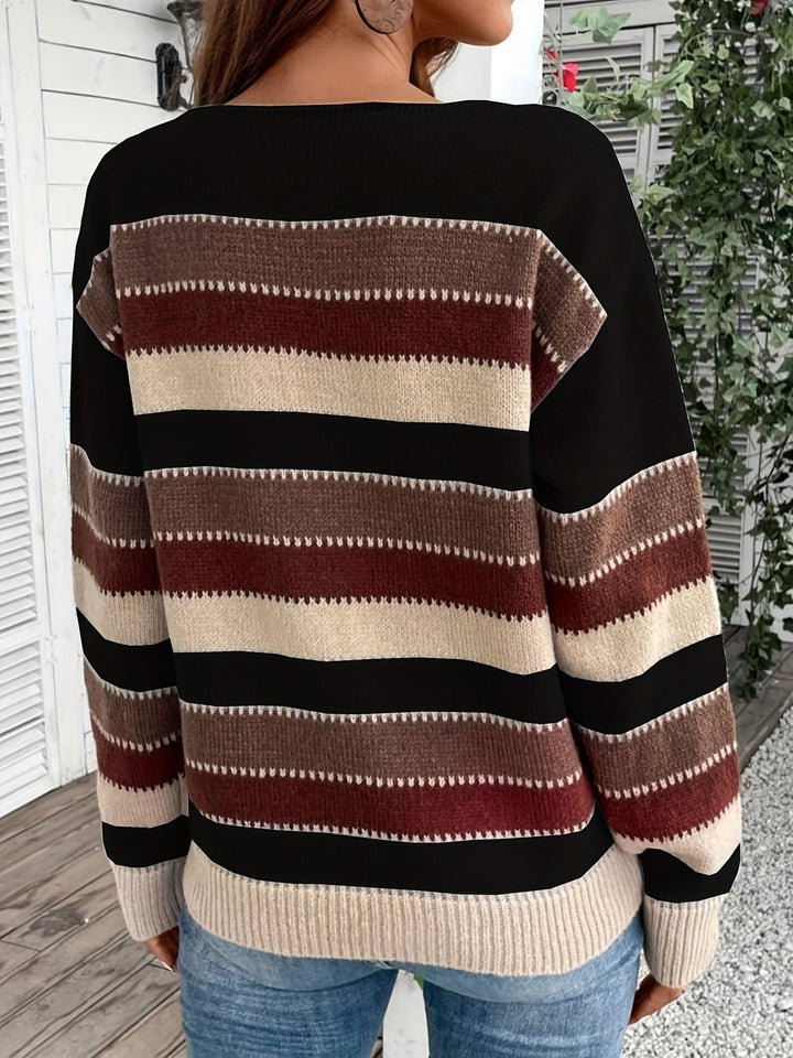 Delphine | Women's striped crew-neck sweater