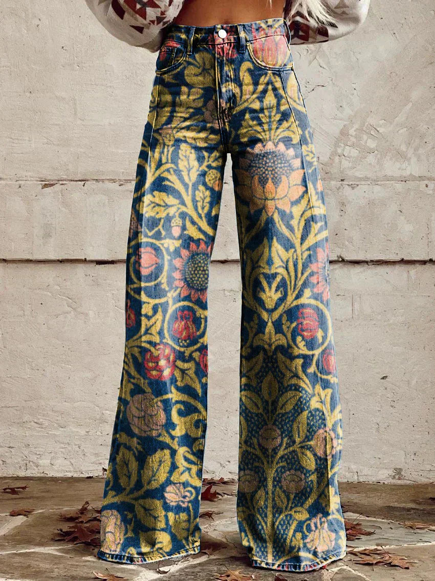 LOTTE DARK BLUE WIDE-LEG TROUSERS