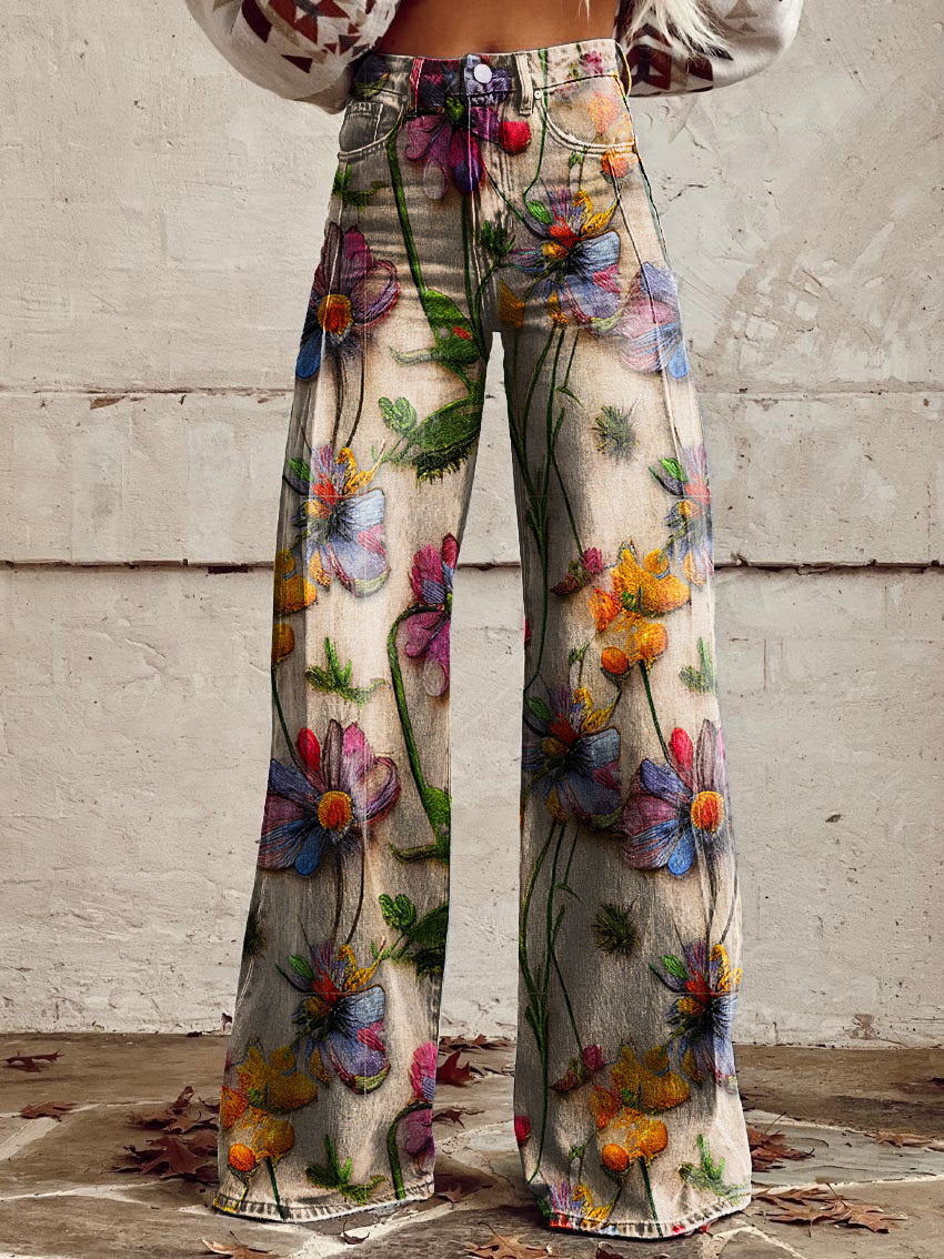 MATHILDE BLOSSOM MIX WIDE LEG TROUSERS