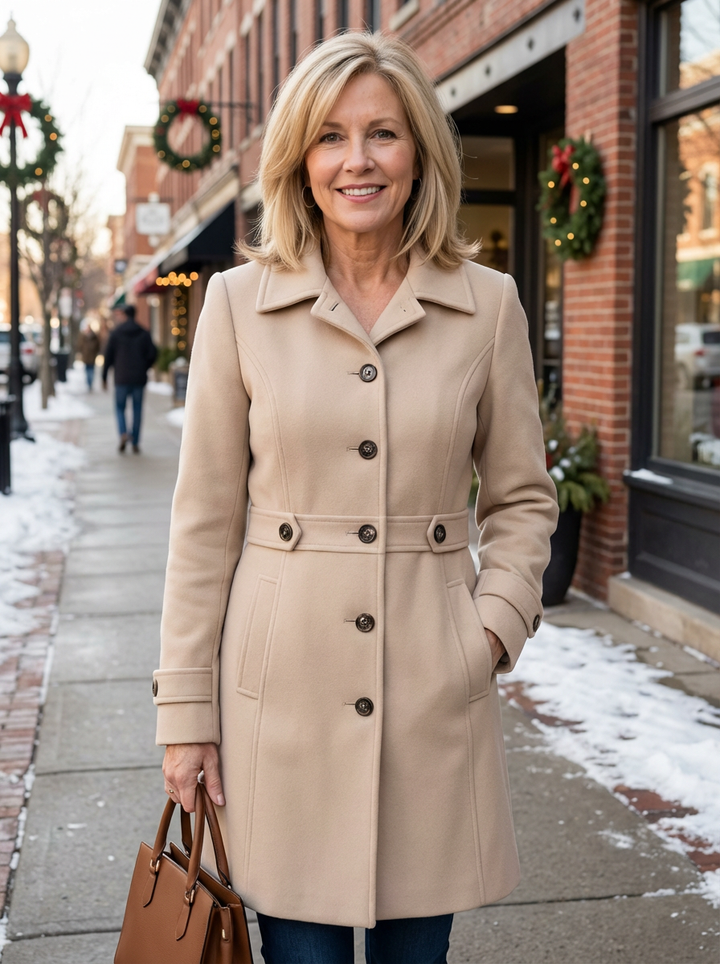 Elegant Wool Blend Coat – Stylish, Comfortable, and Timelessly Flattering